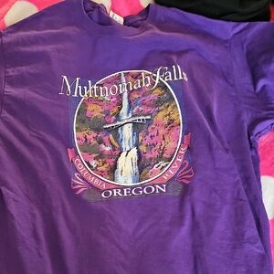Purple Multnomah Falls Graphic T-Shirt